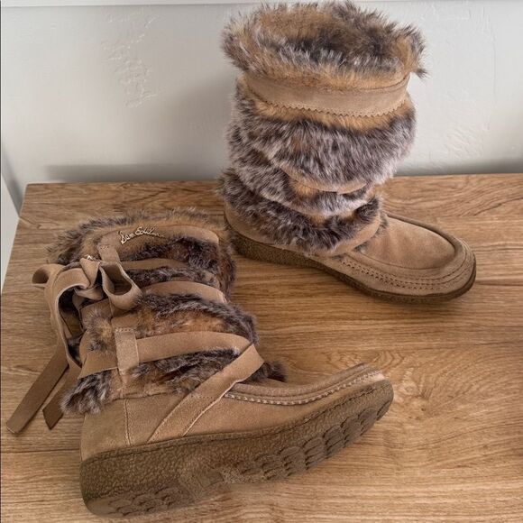 Sam Edelman Meiko Suede Leather and faux-fur Lined Boots Pull-On Moccasin Size 8 - Picture 10 of 14